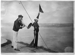 Brest Pointe des Espagnols American and French helmsmen at their signal post