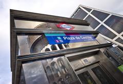 Metro entrance at Plaza de Castilla in Madrid