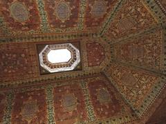 decorated ceiling in Bahia Palace Marrakech Morocco