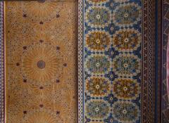 intricate ceiling design of Bahia Palace