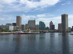 View towards downtown Baltimore from the Baltimore Science Center across the Inner Harbor