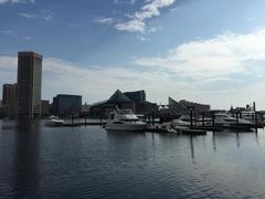 View north-northeast across the Inner Harbor from the Baltimore Science Center