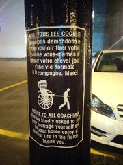 Notice to all coachmen to pull carriages themselves and let horses live freely