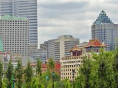 ChinaTown surrounded by the business District of Montreal