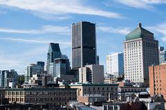 Montreal cityscape from Pointe-à-Callière Museum roof