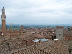 Roofs in Siena with Torre del Mangia