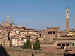 Siena view from Santa Maria dei Servi featuring the Siena Cathedral and Torre del Mangia