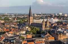 Aerial view of Severinsviertel, Cologne, with Ulrepforte and Basilica of St. Severin