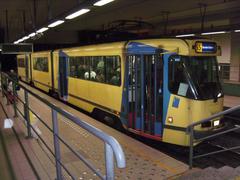 Tram 55 at Hallepoort station