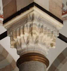 Atik Valide Mosque portico with detailed column capital in Üsküdar, Istanbul