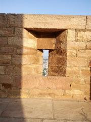 city view through Gwalior Fort wall