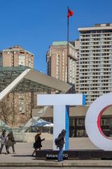 aerial view of Toronto in 2021 featuring the CN Tower and waterfront