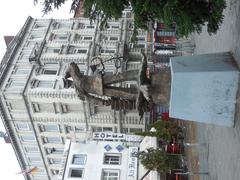 Hans-Albers-Platz in Hamburg with monument