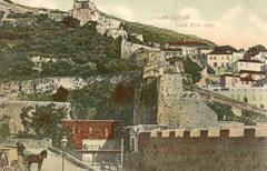 Old postcard of Gibraltar depicting Landport Gate and Moorish Castle