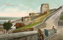 old postcard of Moorish Castle in Gibraltar