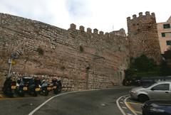 Moorish city wall with a tower in Gibraltar