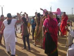 devotees dancing near Rukmini temple