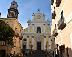 Facade of the Church and Bell Tower of Basilica di Santa Trofimena