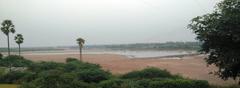 Munneru River with sand dunes in winter near Keesara Village in Andhra Pradesh