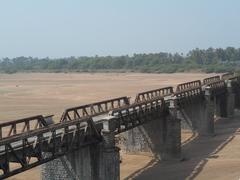 Sand dunes by Munneru River near old bridge in Keesara village