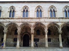 Dubrovnik historic facade under clear blue sky