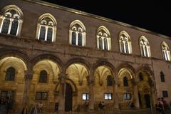 Dubrovnik at night with Rector's Palace