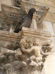 Detailed view of column capitals at Rector's Palace in Dubrovnik