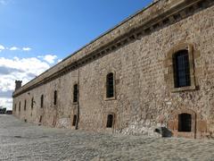 Castell de Montjuïc interior courtyard and Marina wall in Barcelona