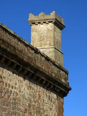 Interior of Montjuïc Castle in Barcelona with southeast corner turret