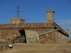 Castell de Montjuïc interior with cannon at the southeast angle