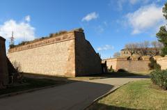 Castell de Montjuïc southwest angle and Santa Elena moat