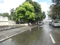 Liwasang Bonifacio (Plaza Lawton) with gateway and Jones Bridge, in Manila, Philippines