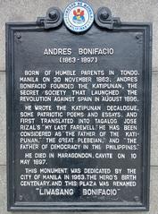 Andres Bonifacio City of Manila Marker