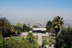 Aerial view of Santiago de Chile from San Cristóbal hill