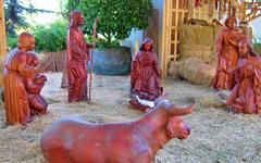 Virgin Mary, Joseph, and baby Jesus in a manger at Santuario del Cerro San Cristóbal, Santiago de Chile, 2009