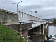 Budapest Árpád Bridge over Danube River