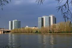 Modern buildings on Margaret Island in Budapest, Hungary