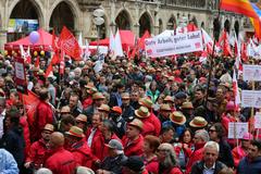 1st May 2018 rally at Marienplatz in Munich