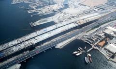 New Al Garhoud Bridge crossing Dubai Creek in Dubai, UAE