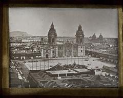 Cathedral and Plaza in Lima, 1870