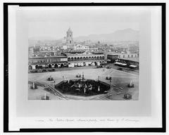 Public square, Municipality, and tower of St. Domingo in Lima