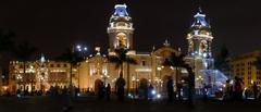 Panorama of Lima’s Plaza Mayor, Peru