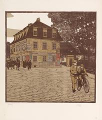 Grinzing by Carl Moll, color woodcut on Japan paper