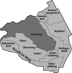 Map of Döbling with Grinzing highlighted