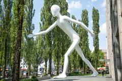 Walking Man sculpture in Munich's Schwabing district