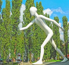 Walking Man sculpture in Schwabing, Munich