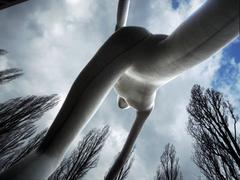 Walking Man sculpture in Munich by H.D. Klein