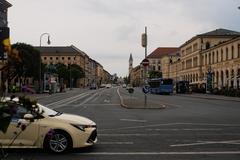 View from Odeonsplatz in Munich looking north along Ludwigstrasse