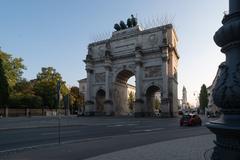 The Victory Gate in Munich with Victory Spikes art installation