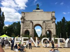 The Siegestor in Munich on Leopoldstraße during a Green City event